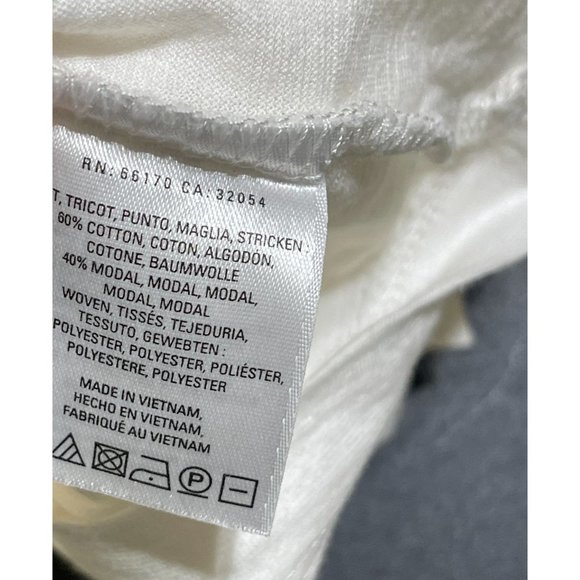 Meadow Rue Sleeveless Top Ruffle Trim Cream Cotton Modal Size XS Extra Small - Picture 7 of 8